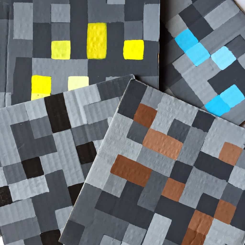 Any MineCraft fan will love these easy DIY creations. Swords, Pickaxes, working Torches, and bricks. For decorating, party activities, or everyday play. 