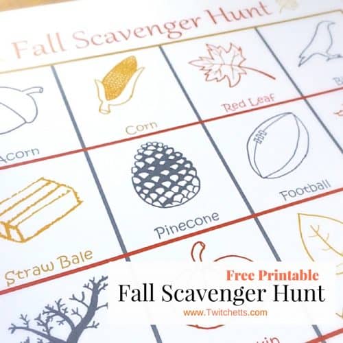 Grab you free fall scavenger hunt for a fun kids activity. Take a walk around the block and see how many things you can find!