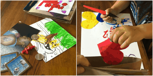 Recycled grocery bag craft books. Fun for Father's Day gifts, Mother's Day gifts, birthdays, stories, scavenger hunts, nature walks, and more. A great activity for toddlers and big kids too!