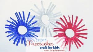 These paper firecrackers are the perfect kids craft for the 4th of July. Could be used as party decor or just as a fun activity for the kids.