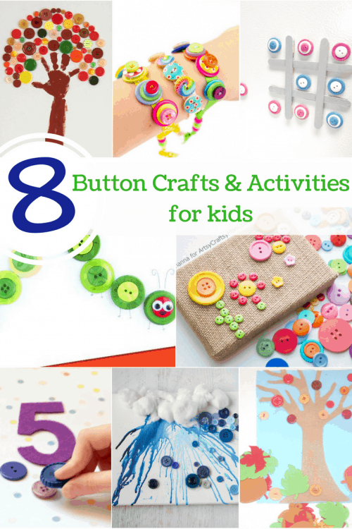 Entertain your kids with these fun button crafts and activities!