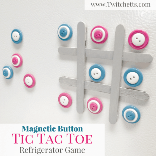 Grab these easy DiY instructions to create your own Magnetic Button Tic Tac Toe to put on your refrigerator. This board sits flush on the fridge and is the perfect little distraction for your kiddos. 
