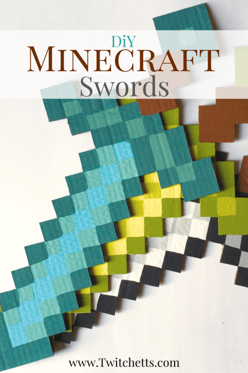 Make these DiY Minecraft Sword for your Minecraft fan. Make them for a room decoration, for a Minecraft birthday party, or just a fun craft!