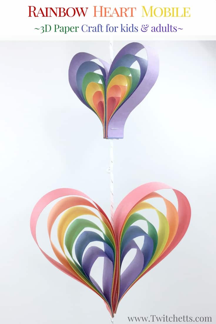 Spinning Rainbow Heart Mobile Construction Paper Crafts for Kids PIN3 Twitchetts