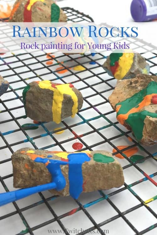Stone painting for you next rock hunting adventure? Check out how we created rainbow painted rocks for kids.