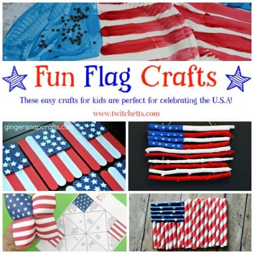 Celebrate the 4th of July with these fun patriotic crafts for kids. These red, white, and blue art projects are perfect for Independence Day, Flag Day, Memorial Day or any other time you want to celebrate the United States of America. #patriotic #4thofjuly #independenceday #memorialday #flagday #redwhiteandblue #craftsforkids #artprojectsforkids #twitchetts