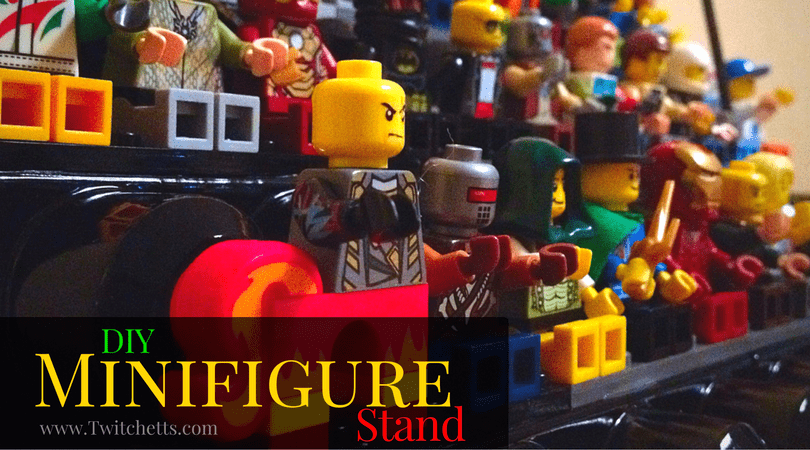 Make this easy DIY Lego Minifigure stand! The perfect way to store Minifigures up off the ground! This Lego Minifigure display is a great way to show off your favorite Lego characters!