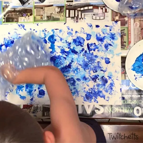 Bubble Wrap Painting Process Art