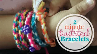 Make your own Quick and Easy 2 Minute Twisted Bracelet with your kiddos. A perfect first bracelet design. Easy to put on and take off for toddler bracelets.