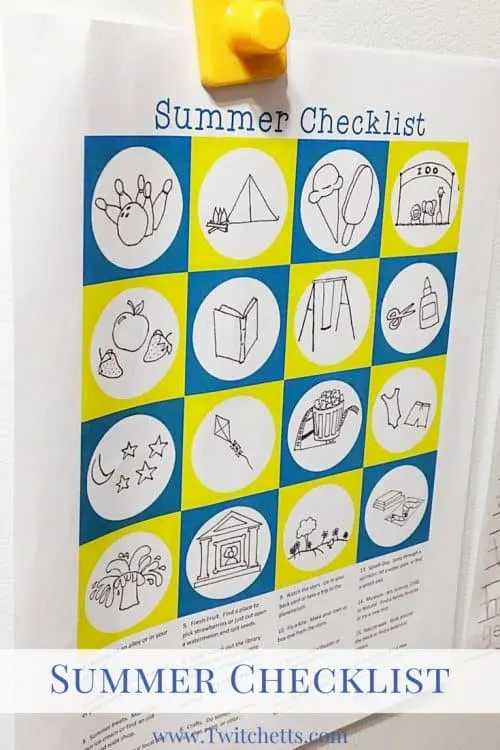 Summer Checklist. A free printable to create a summer bucket list full of great memories!