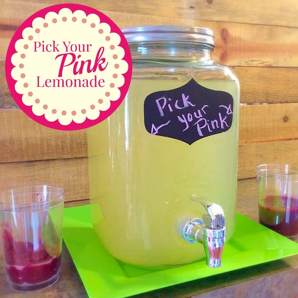 Refreshing pink lemonade station. Summer party drink station. Let your guests pick their flavor of lemonade.