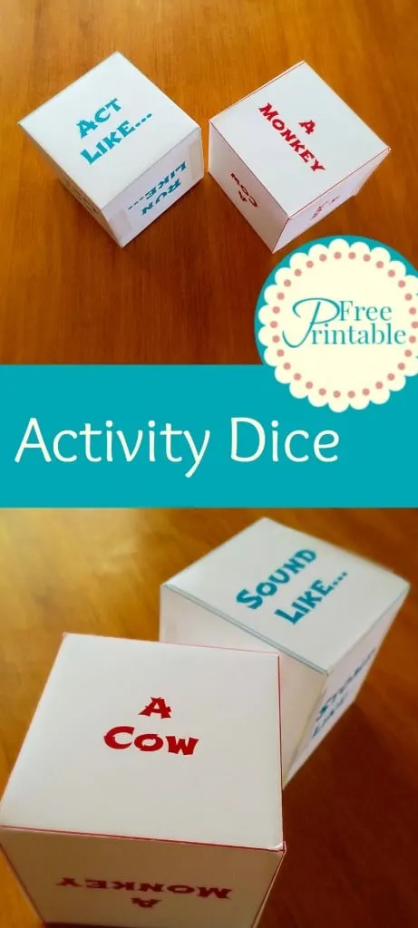 Printable Activity Dice - Animal Dice Games for Kids - Twitchetts