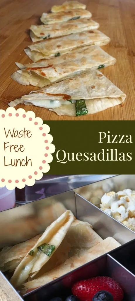 Waste free lunchbox ideas. Pizza Quesadillas and Gamer Carrots! Make a fast fun lunch for your kids.