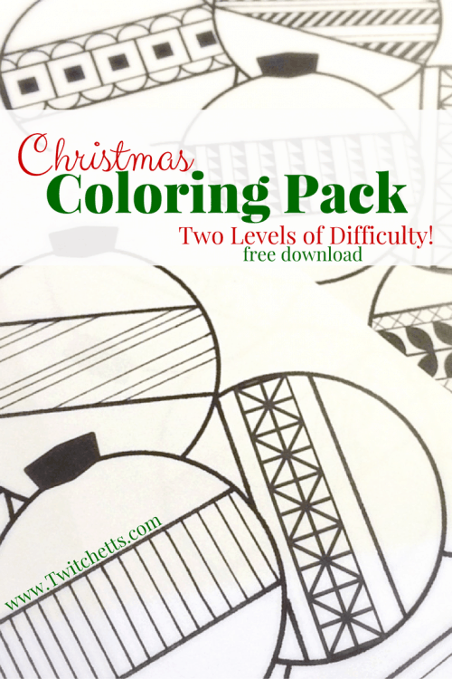 Get your Free Christmas Coloring Pack. This Free Printable download includes a kids coloring page and an a more detailed adult coloring page. 