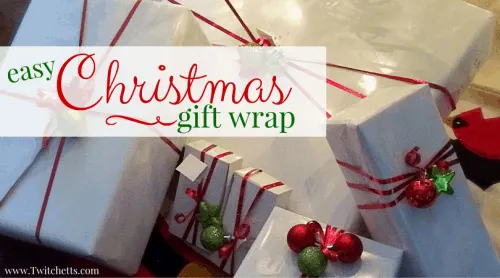 This fast and easy Christmas gift wrap can be done by anyone! Get the look of fancy gift wrap with the ease of one simple step!