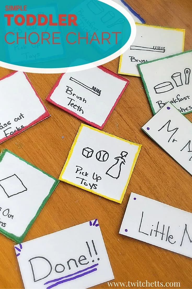 Easy Toddler Chore Chart. Simple craft using magnets to help get your kids to help you clean.