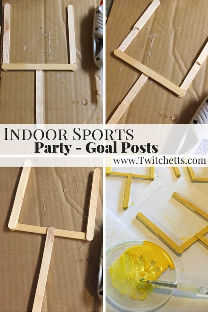 This indoor sports party is sure to be a hit! Field Goal Posts. With an activity for football, baseball, soccer, and basketball. A great birthday party theme for all ages. 