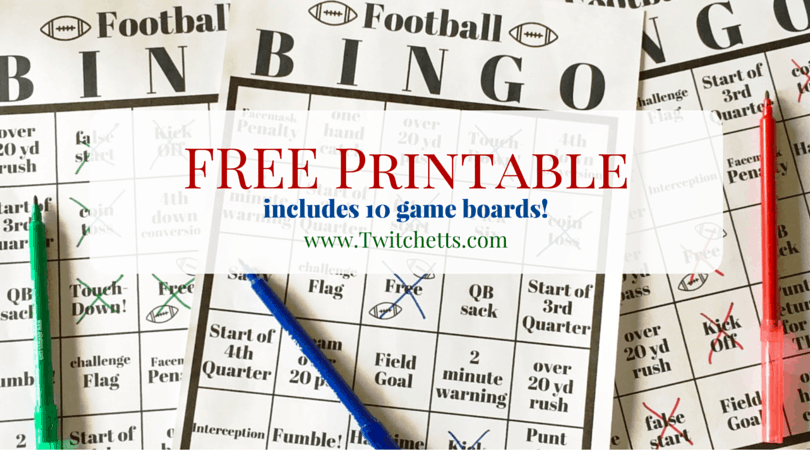 Football Bingo is the perfect kids activity for the big game. This FREE Printable pack comes with 10 different game boards!