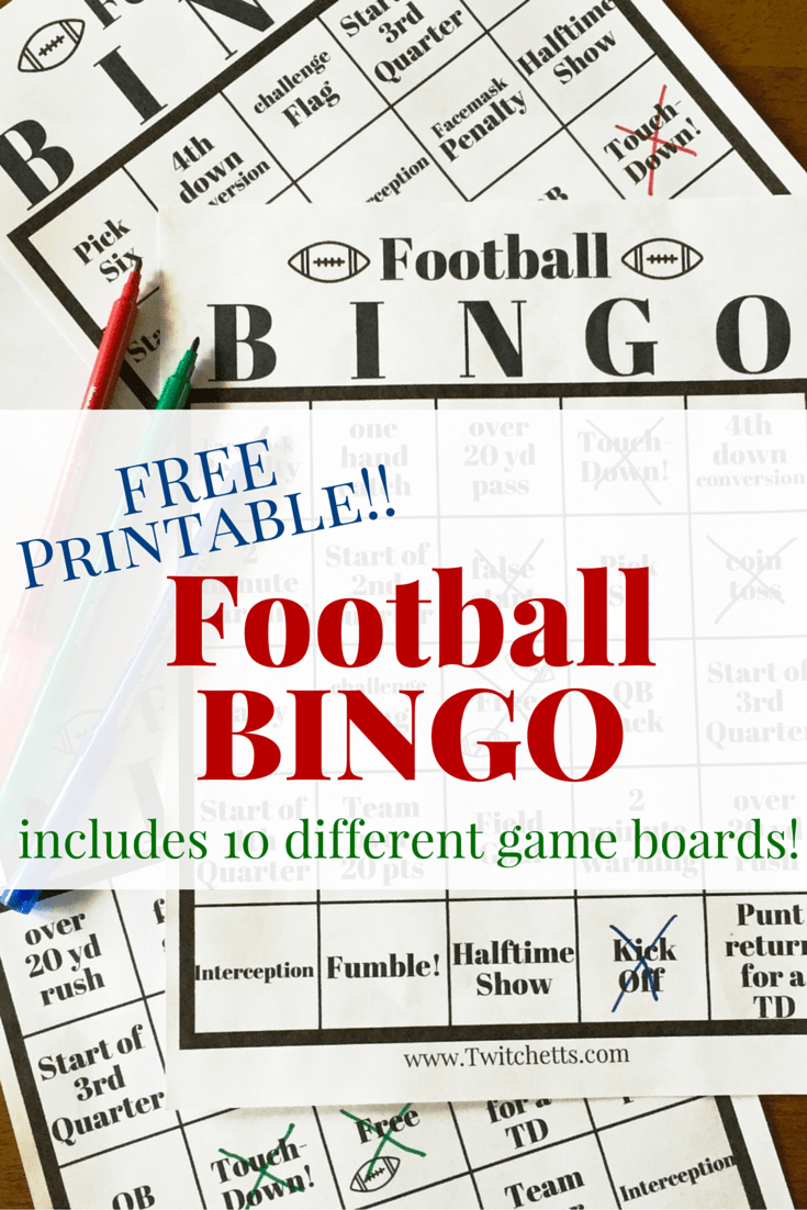Football Bingo is the perfect kids activity for the big game. This FREE Printable pack comes with 10 different game boards!