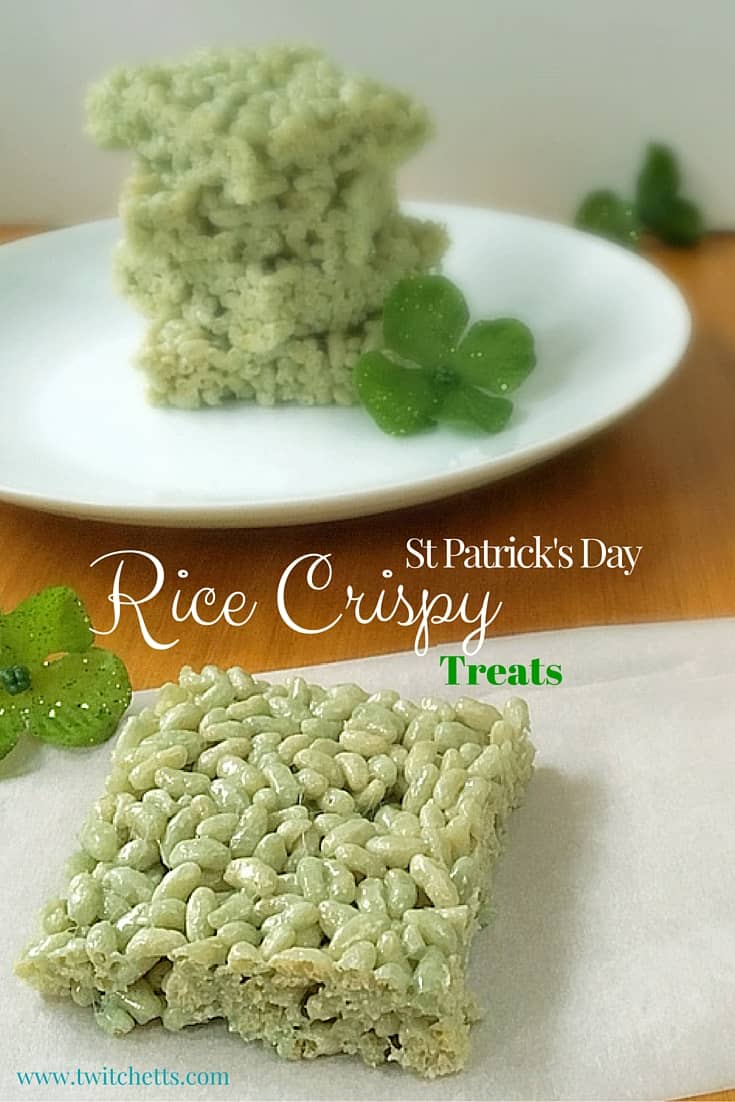 Naturally Green rice krispie treats. Create delicious St Patrick's day rice crispy treats using natural food coloring. Perfect for Christmas rice krispie treats too!