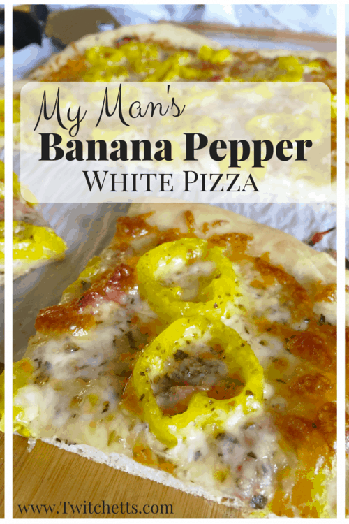 This homemade banana pepper pizza is a quick and easy dinner. This spicy pizza is a fun variation of a traditional white pizza!