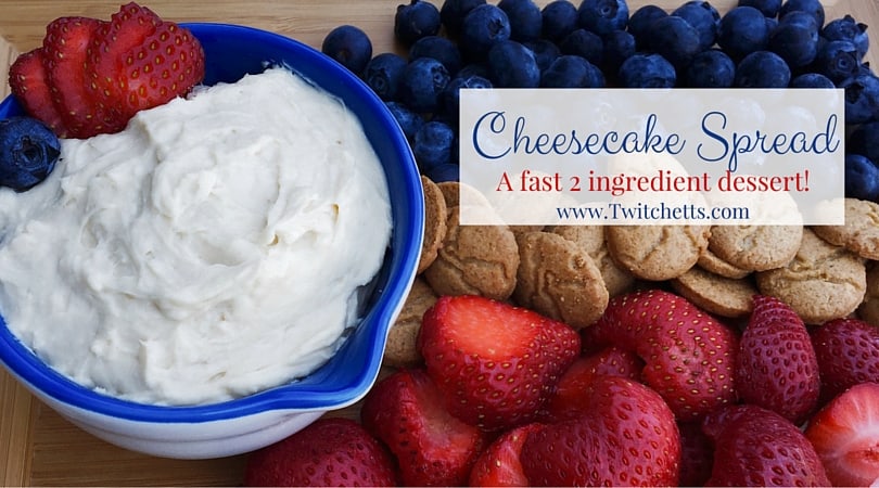 Make this quick cheesecake spread anytime you need a fast dessert. Made by mixing just 2 ingredients and can be served with anything on the side.