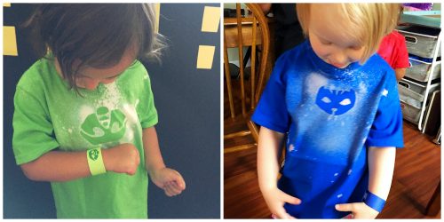 These fun custom t-shirts make the perfect party favor for your kids PJ Masks Birthday party! We did Catboy, Gekko, Owlette, and Night Ninja!