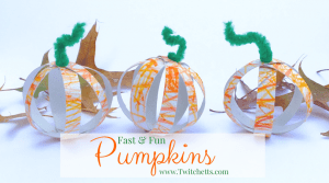 This is a fast & fun fall craft! It can be an assisted toddler craft, or a older kids craft. These cute little pumpkins can be placed around the house to add a little fall to your decor.