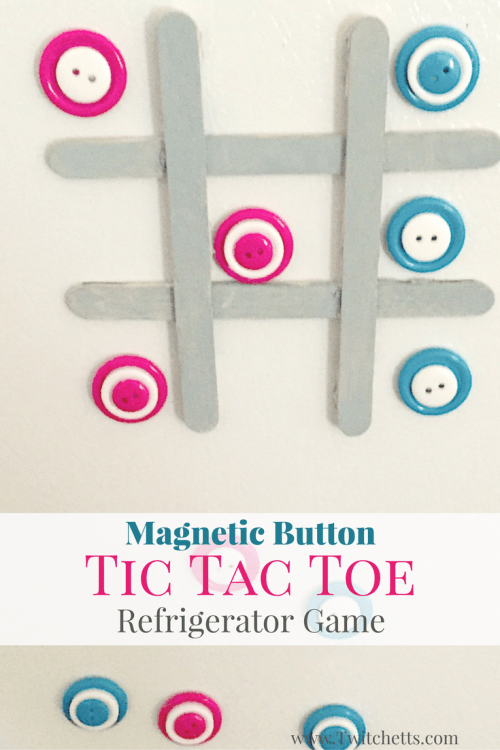 Grab these easy DiY instructions to create your own Magnetic Button Tic Tac Toe to put on your refrigerator. This board sits flush on the fridge and is the perfect little distraction for your kiddos. 