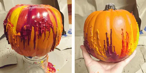 Melted Crayon Pumpkins