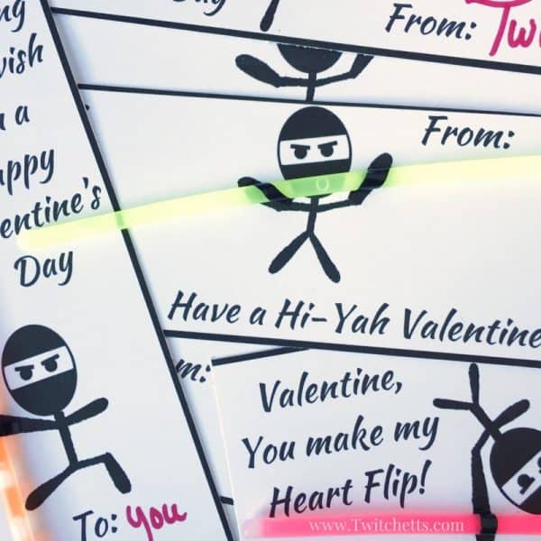 Ninja Valentines - Printable Valentines for Boys and Girls! - Twitchetts