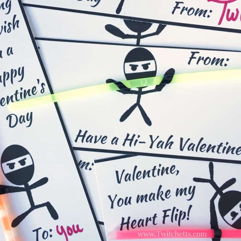 Ninja Valentines - Printable Valentines for Boys and Girls! - Twitchetts
