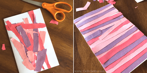 This is a fun construction paper craft to do for Valentine's Day! These cute Valentines Day cards are fun to make and is perfect scissor practice for younger children!