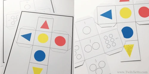 Dice Games for Kids ~ Beginning Shapes, Colors, & Counting Activity Dice