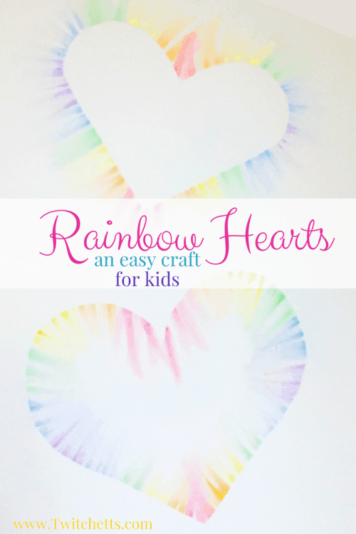 Soft Pastel Rainbow Heart Craft. This makes a great Valentines day craft.