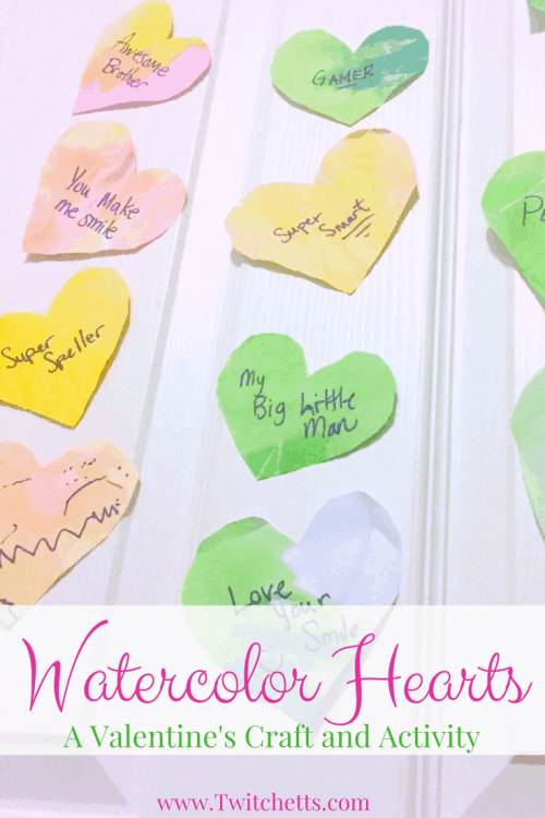This Valentines craft is a fun preschool craft. These watercolor hearts make the perfect prop for a fun Valentines activity for the whole family. It will quickly be your new Valentine's day tradition. 