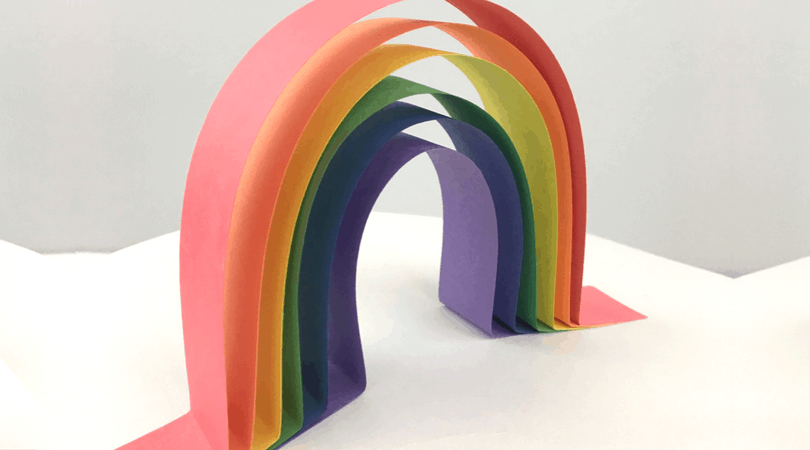Rainbow Art made from construction paper. These easy construction paper crafts for kids will help teach your child to wait for the glue to dry. Construction paper Rainbow crafts for kids.