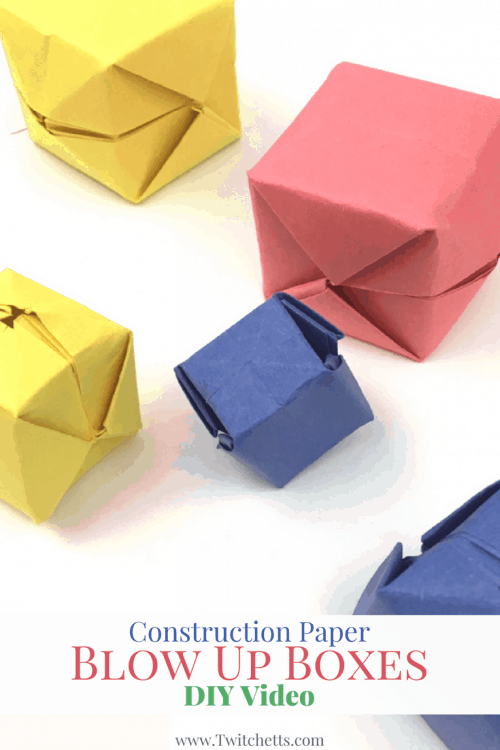 These fun blow up paper boxes are always a hit with the kids. This construction paper craft will be something they will make over and over again!