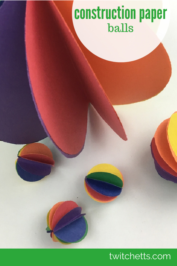 How to make rainbow paper spheres with construction paper Twitchetts