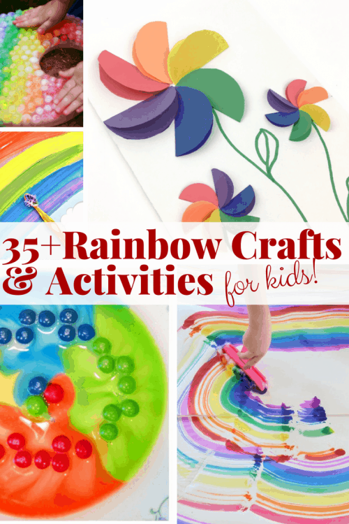 Rainbow crafts and rainbow activities. Create educational fun, rainbow toys, find rainbow books, and be inspired by all things rainbow in this roundup of over 35 rainbow kids crafts and fun kids activities.