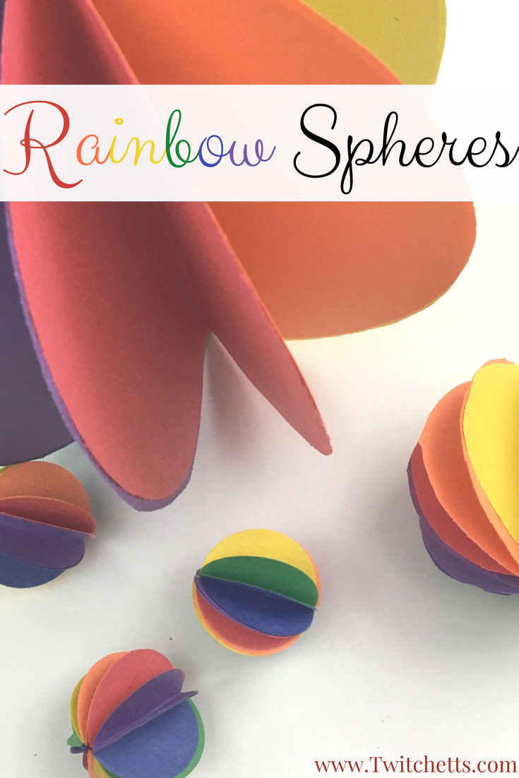 How to make rainbow paper spheres with construction paper Twitchetts