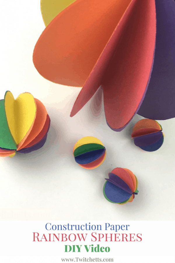 How to make rainbow paper spheres with construction paper Twitchetts