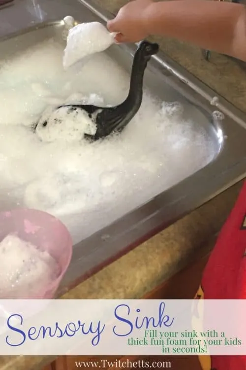 Create indoor water play sensory activities in minutes with just soap, water, and an immersion blender! A fun messy play idea and cheaper than a water table!