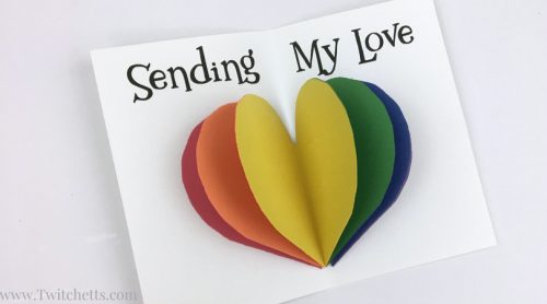 This 3D Rainbow Heart Card is a great construction paper craft for kids to create! A great rainbow craft to make for someone you love.