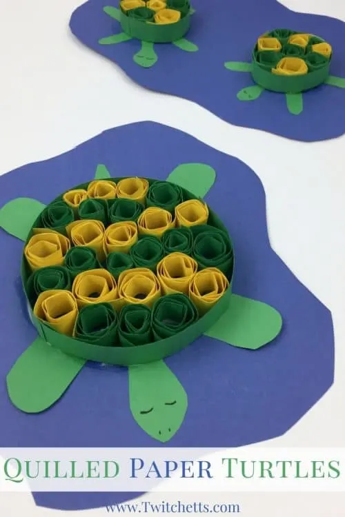 Easy paper quilling turtle that your kids can make from construction paper  - Twitchetts