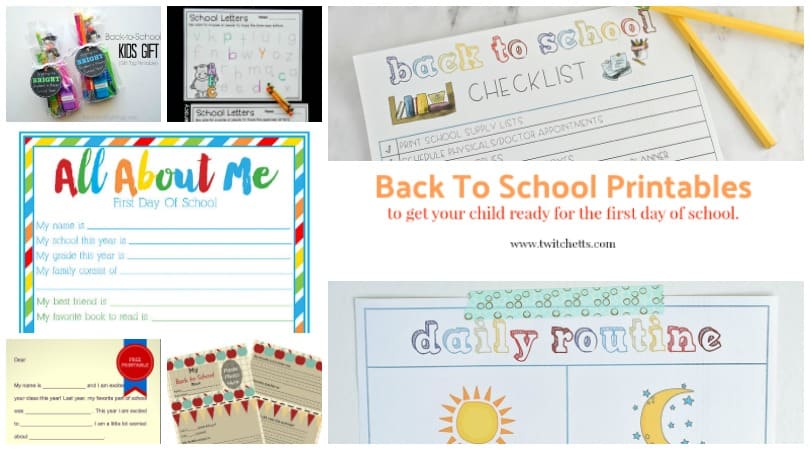 Back to school printables. A resource of printables to get ready for the first day of school. Perfect for starting kindergarten or starting preschool.