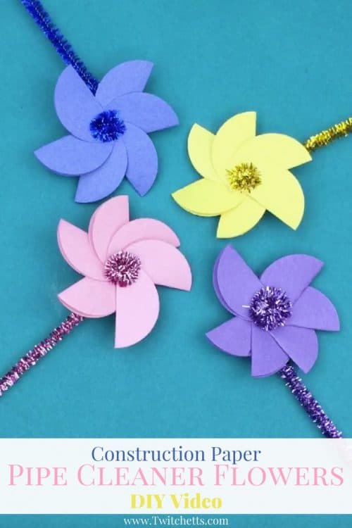 Create these fun construction paper flowers with your little one! Threading on the pedals is great fine motor practice and your finished flower will be fun to hand out!