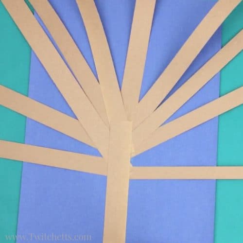 This constructions paper tree is a fun 3d construction paper craft. Create it all seasons by just switching up the apples for blossoms, green leafs, fall leaves, or leave them bare.