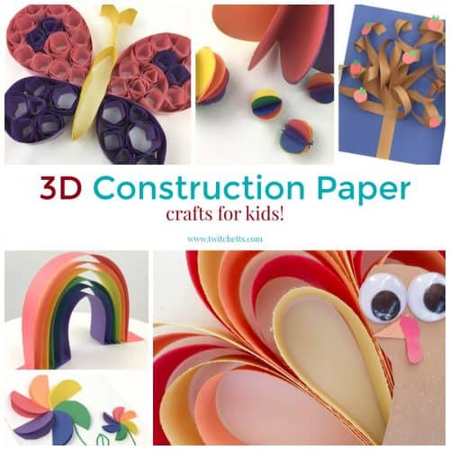3D Construction paper crafts. Make 3d art with paper. From animals to shapes, take your papercraft to the next level by making them three dimensional.