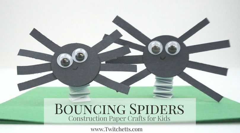 How to make fun bouncing construction  paper  spiders 